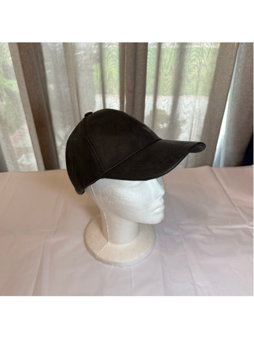NWOT Steve Madden black faux leather hat adjustable buckle strap goth punk alt